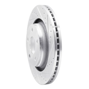 Jeep Wrangler Brake Rotor (1) - Front Right - R1 Concepts - Drilled & Slotted - Silver - `12-`18